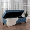 Pouf de rangement en tissu avec pieds en bouleau