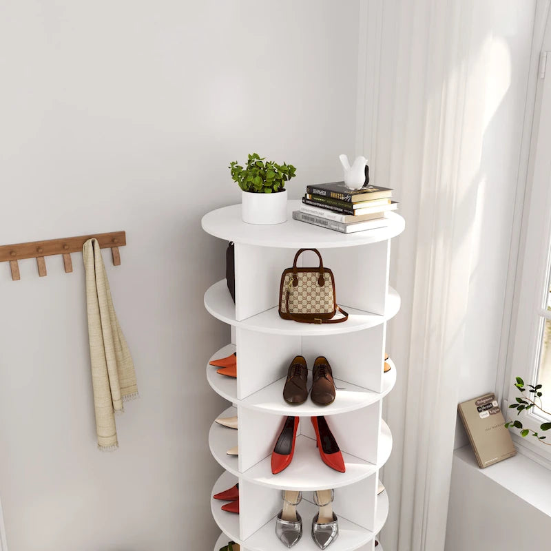 Meuble à Chaussures Rotatif 360° 6 Niveaux