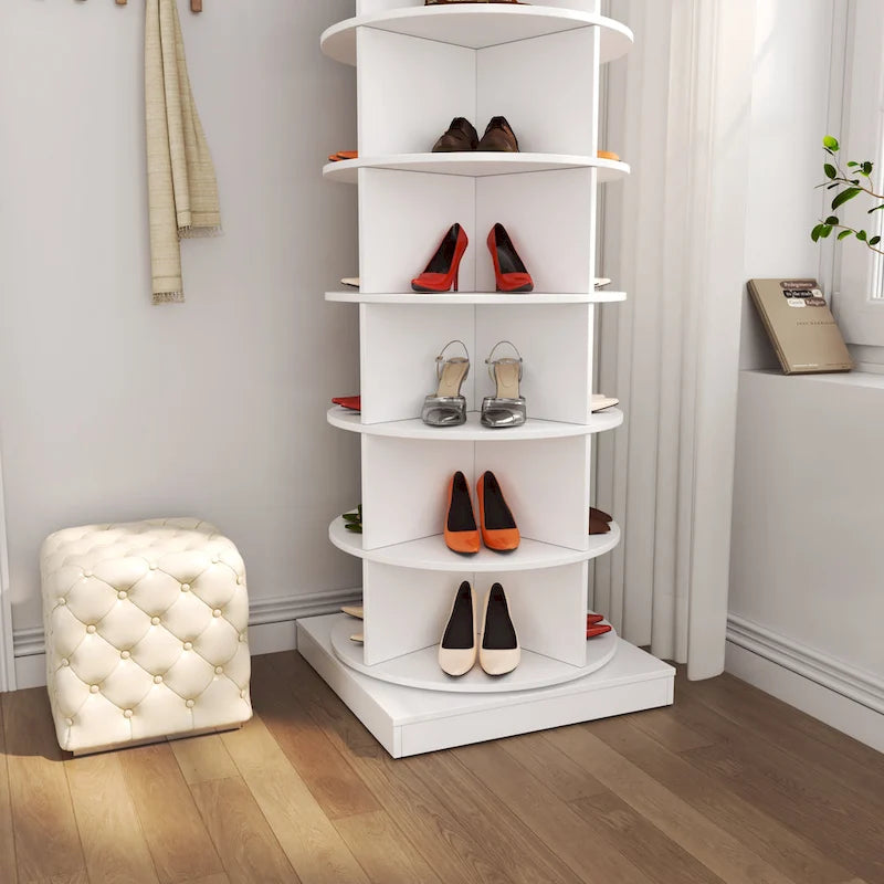 Meuble à Chaussures Rotatif 360° 6 Niveaux