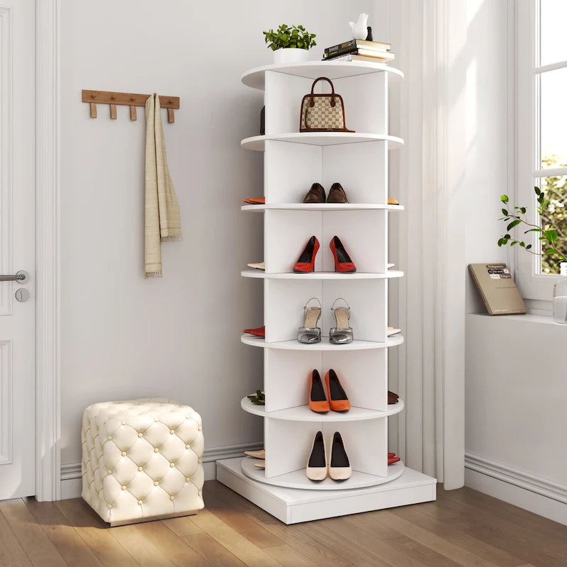 Meuble à Chaussures Rotatif 360° 6 Niveaux