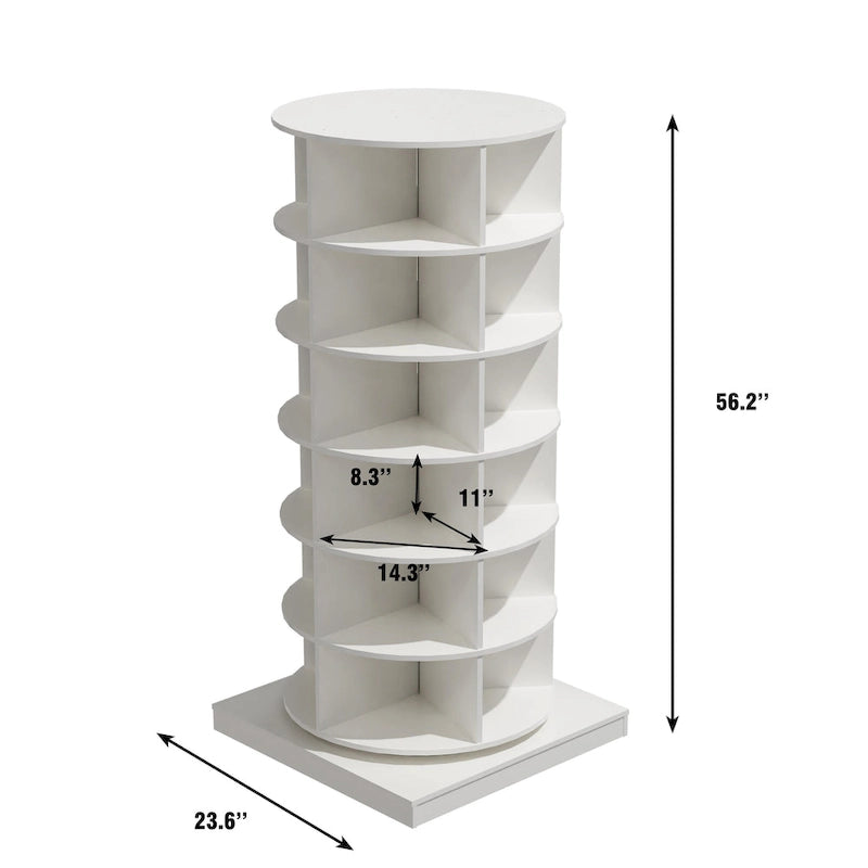 Meuble à Chaussures Rotatif 360° 6 Niveaux