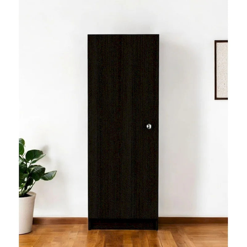 47 Armoire de garde-manger ou de rangement en bois noir - 16,9 x 47,4 x 12,3