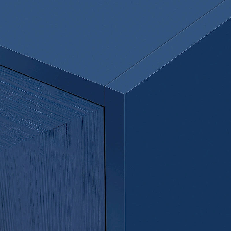Meuble de rangement en bois, buffet 4 portes avec portes brossées, buffet de cuisine avec poignées en acrylique pour la cuisine