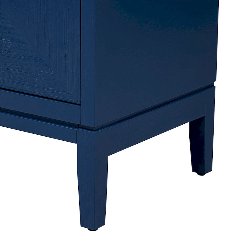 Meuble de rangement en bois, buffet 4 portes avec portes brossées, buffet de cuisine avec poignées en acrylique pour la cuisine