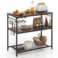 Meuble de cuisine îlot à 3 niveaux avec porte-verres à vin Grand
