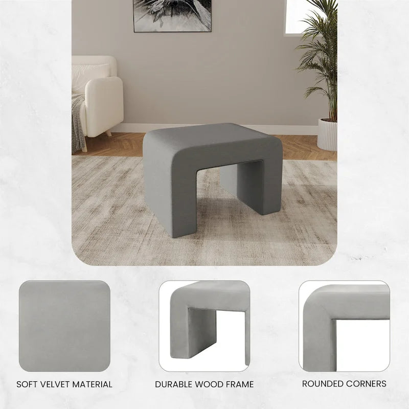 26 bancs modernes rembourrés en velours ou bouclette avec siège en mousse matelassée pour salon, chambre, bureau à domicile