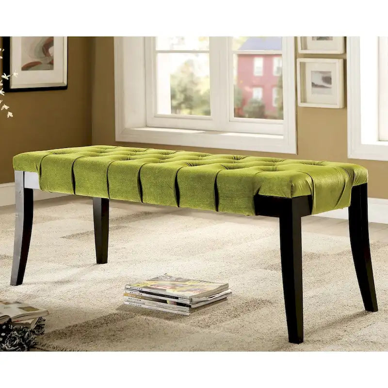 Banc d'appoint capitonné en tissu contemporain