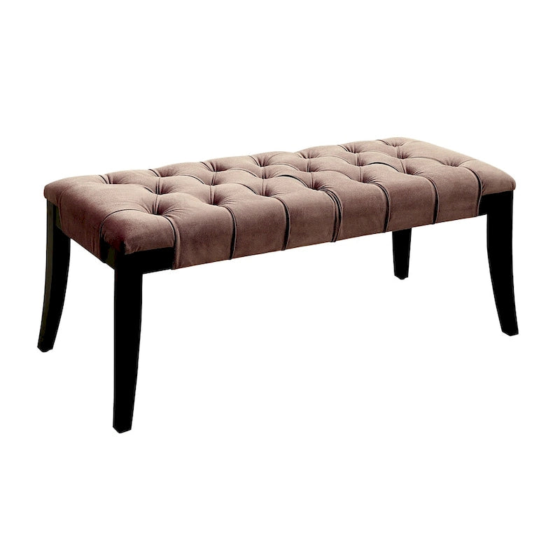 Banc d'appoint capitonné en tissu contemporain