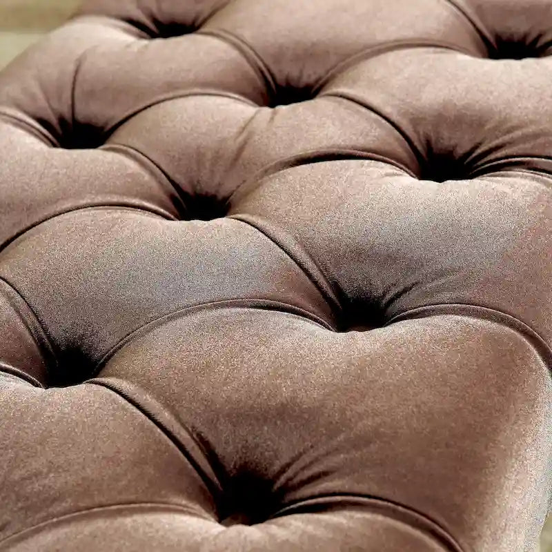 Banc d'appoint capitonné en tissu contemporain