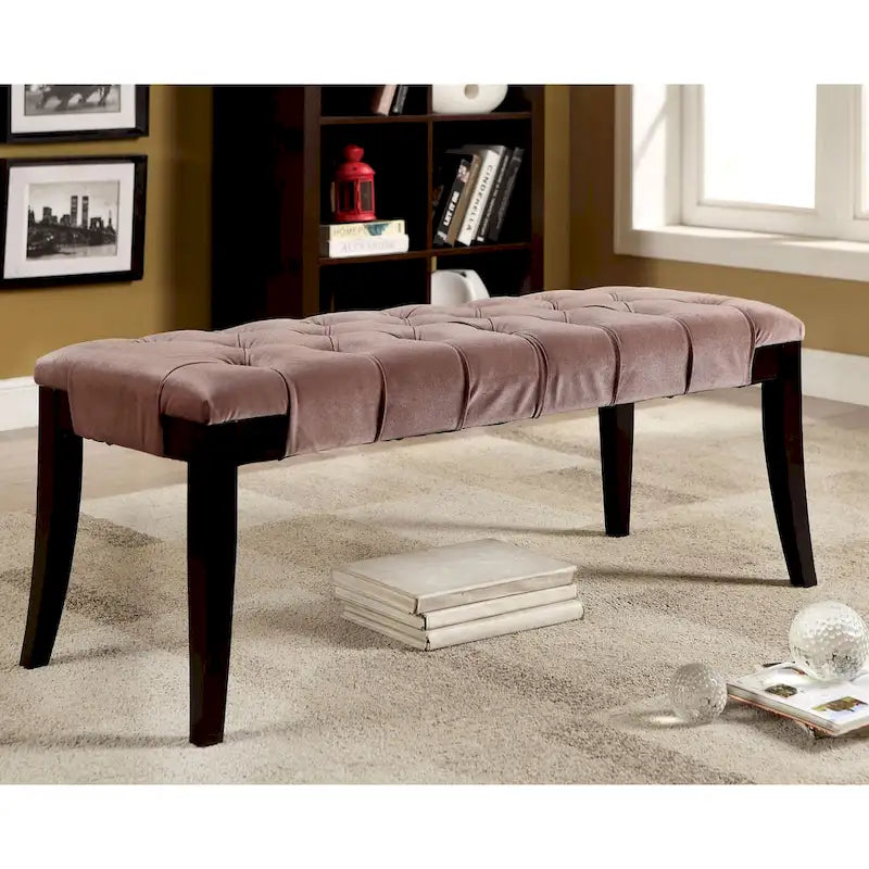 Banc d'appoint capitonné en tissu contemporain