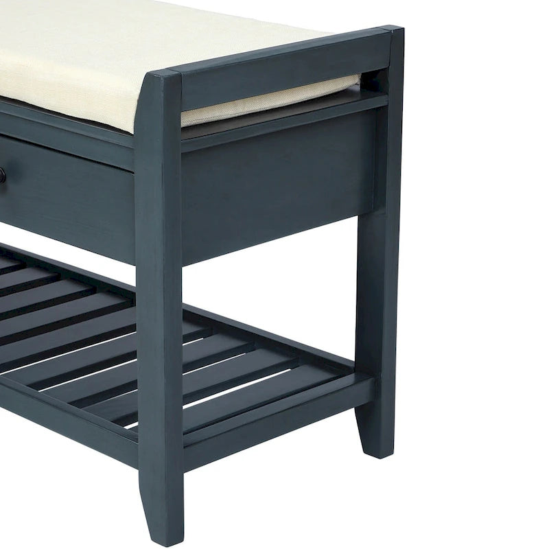 Banc de rangement d'entrée moderne multifonction avec siège rembourré et tiroirs