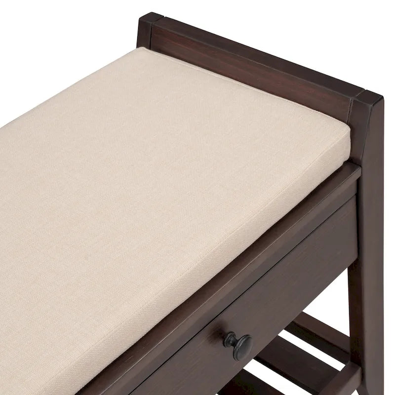 Banc de rangement d'entrée moderne multifonction avec siège rembourré et tiroirs