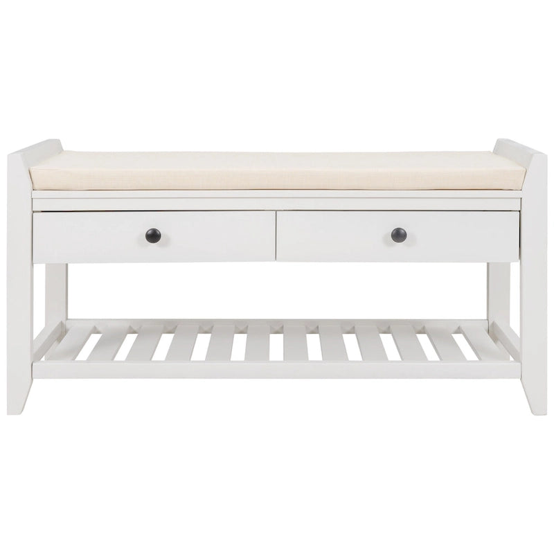 Banc de rangement d'entrée moderne multifonction avec siège rembourré et tiroirs