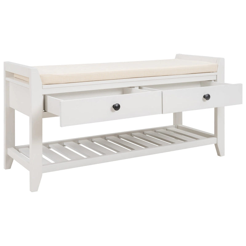 Banc de rangement d'entrée moderne multifonction avec siège rembourré et tiroirs