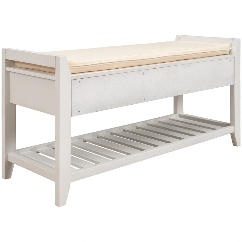 Banc de rangement d'entrée moderne multifonction avec siège rembourré et tiroirs