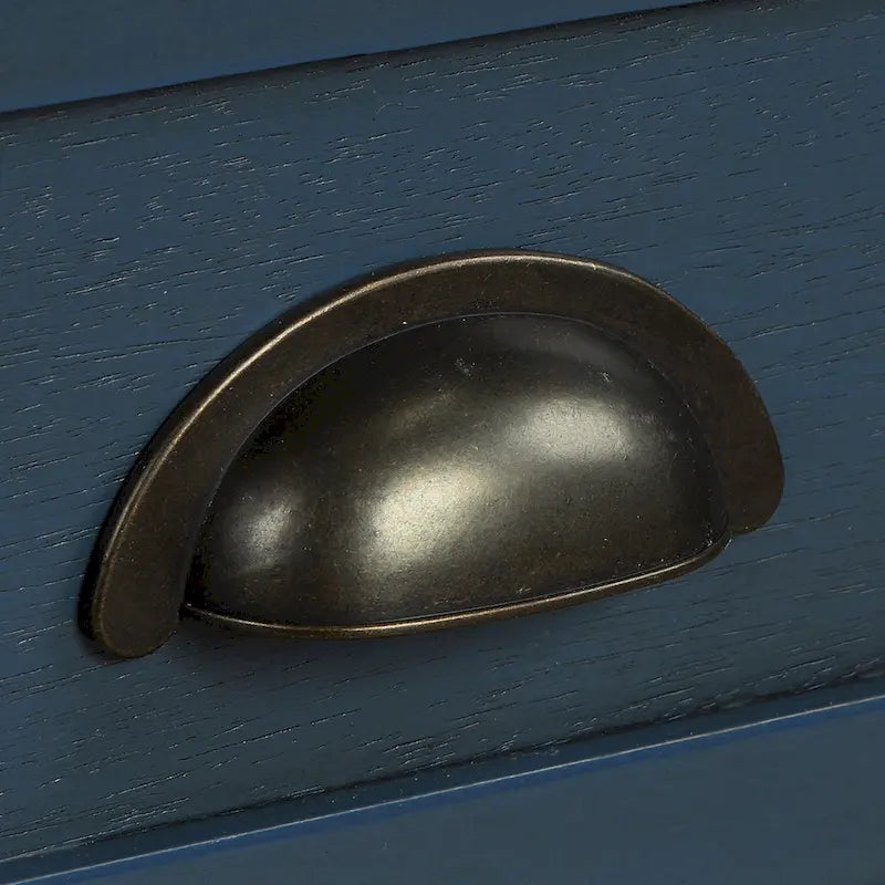 Meuble de rangement rustique avec deux tiroirs et quatre paniers en rotin classiques pour la salle à manger/l'entrée/le salon