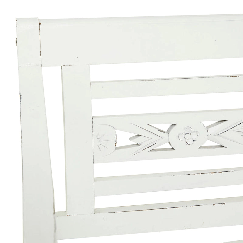 Banc en bois - Blanc - 22 L x 40 P x 36 H