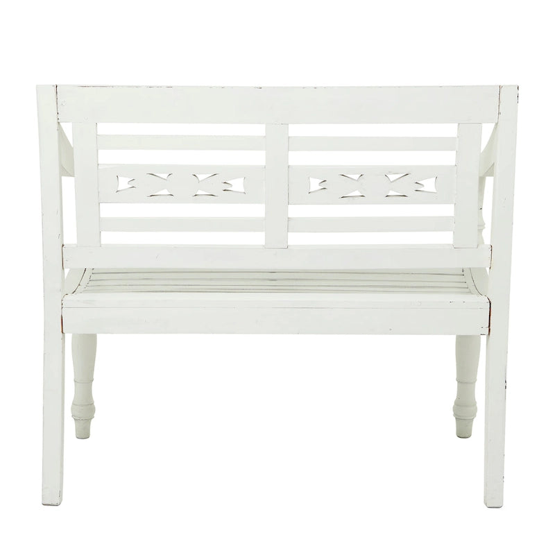 Banc en bois - Blanc - 22 L x 40 P x 36 H