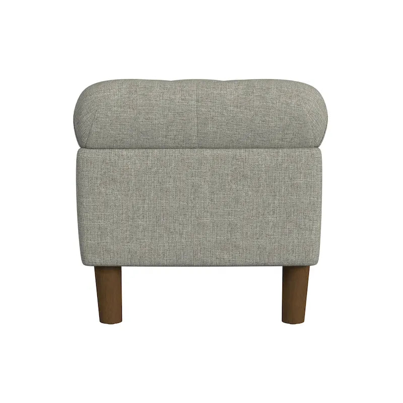 Banc de rangement capitonné avec pieds en bois