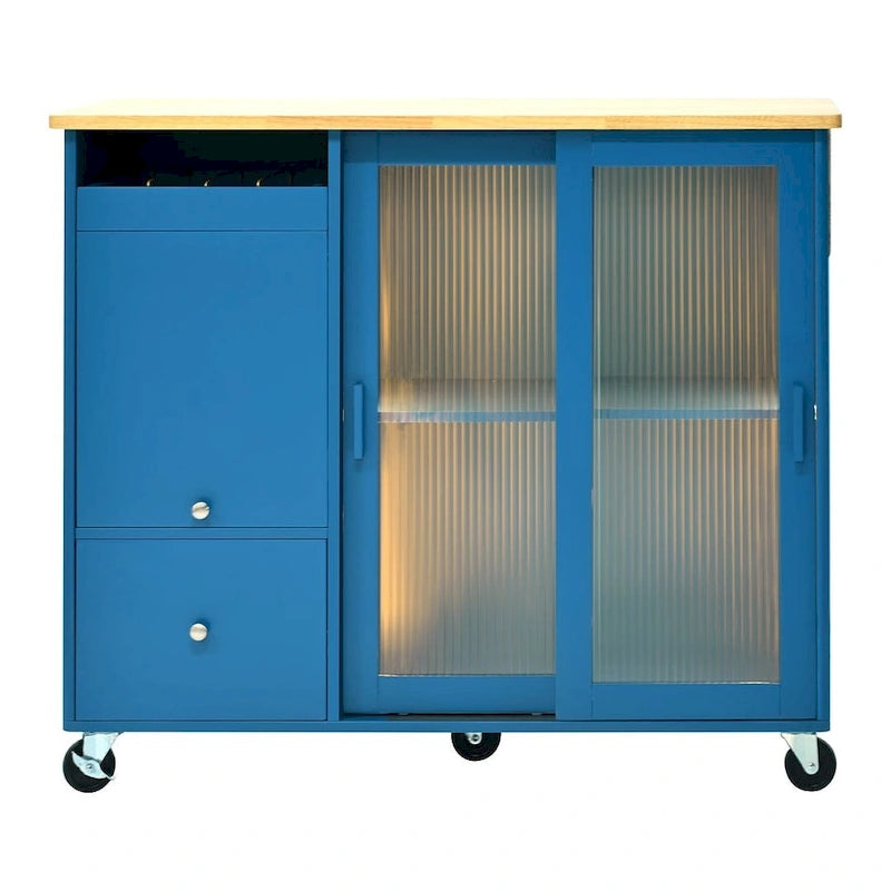 Chariot de cuisine pliable avec lumières LED