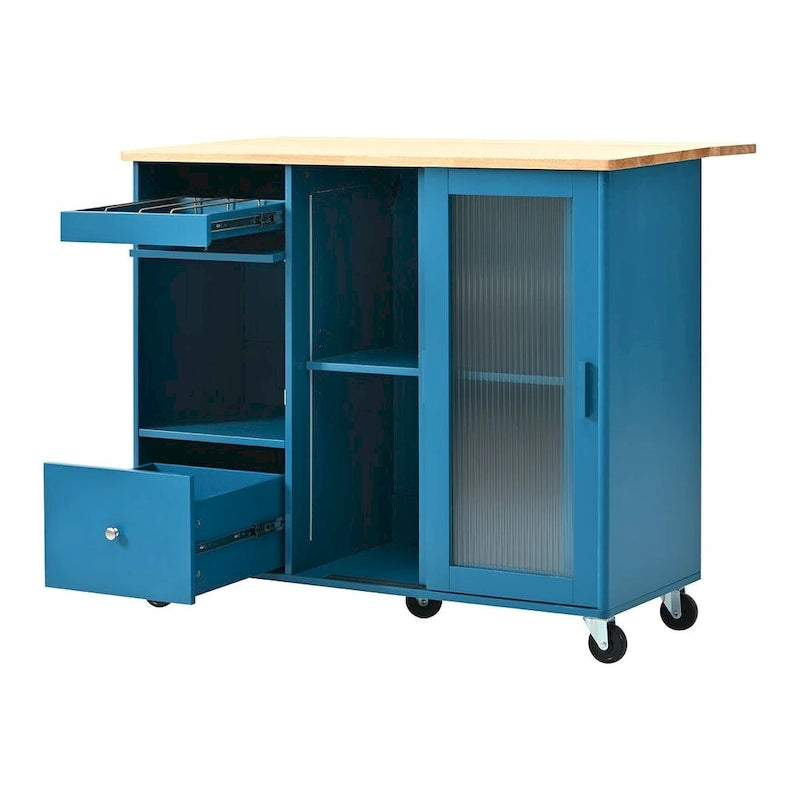 Chariot de cuisine pliable avec lumières LED