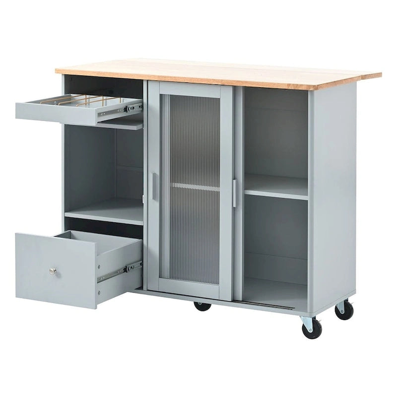Chariot de cuisine pliable avec lumières LED