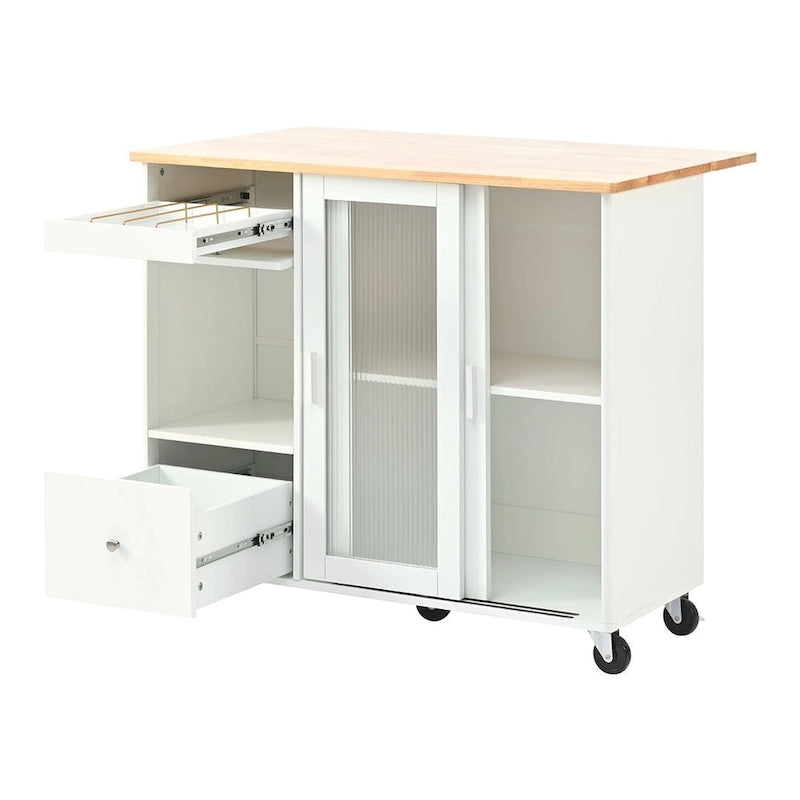 Chariot de cuisine pliable avec lumières LED