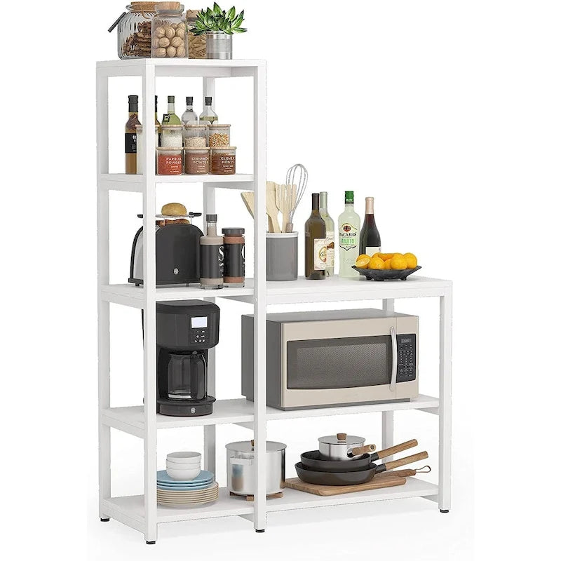 Étagère de cuisine en forme de L à 5 niveaux avec étagère de rangement