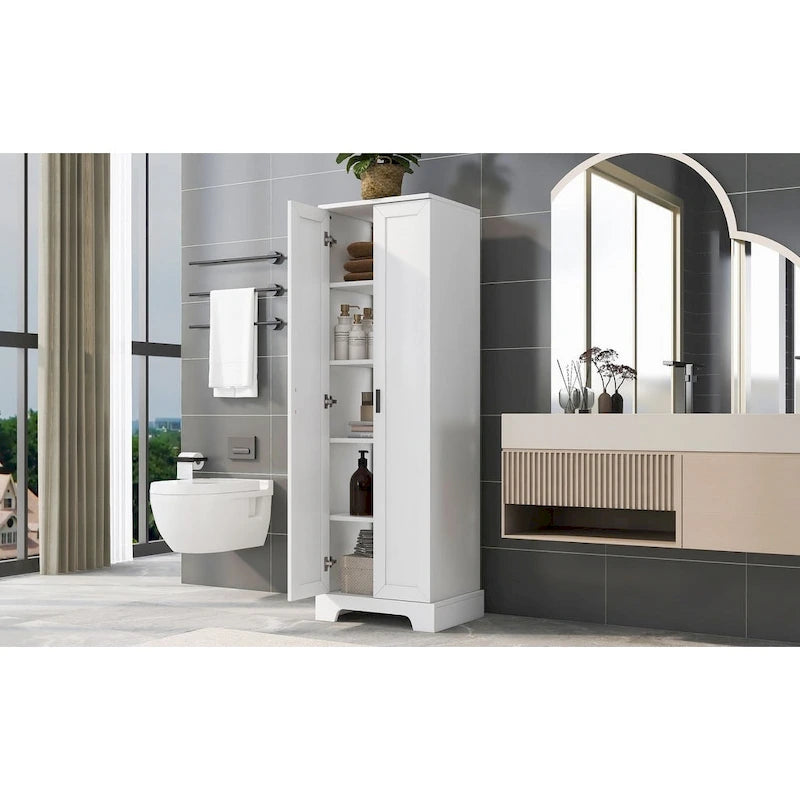 Meuble de rangement à deux portes pour salle de bain ou bureau, étagère réglable, panneau MDF