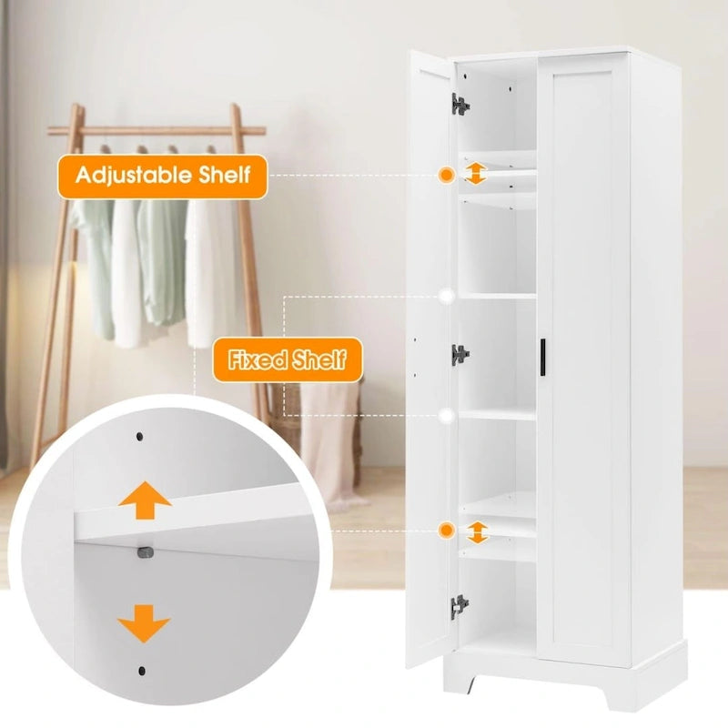 Meuble de rangement à deux portes pour salle de bain ou bureau, étagère réglable, panneau MDF