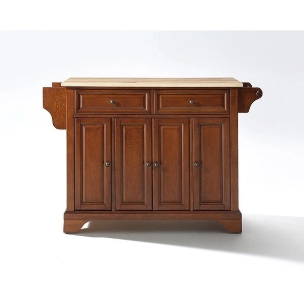 Îlot de cuisine en bois naturel plateau Cerisier classique - 45,7 P x 130,8 L x 91,4 H cm
