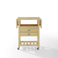 Chariot de cuisine rabattable à deux rallonges, naturel - 15,13p x 45l x 35,25h