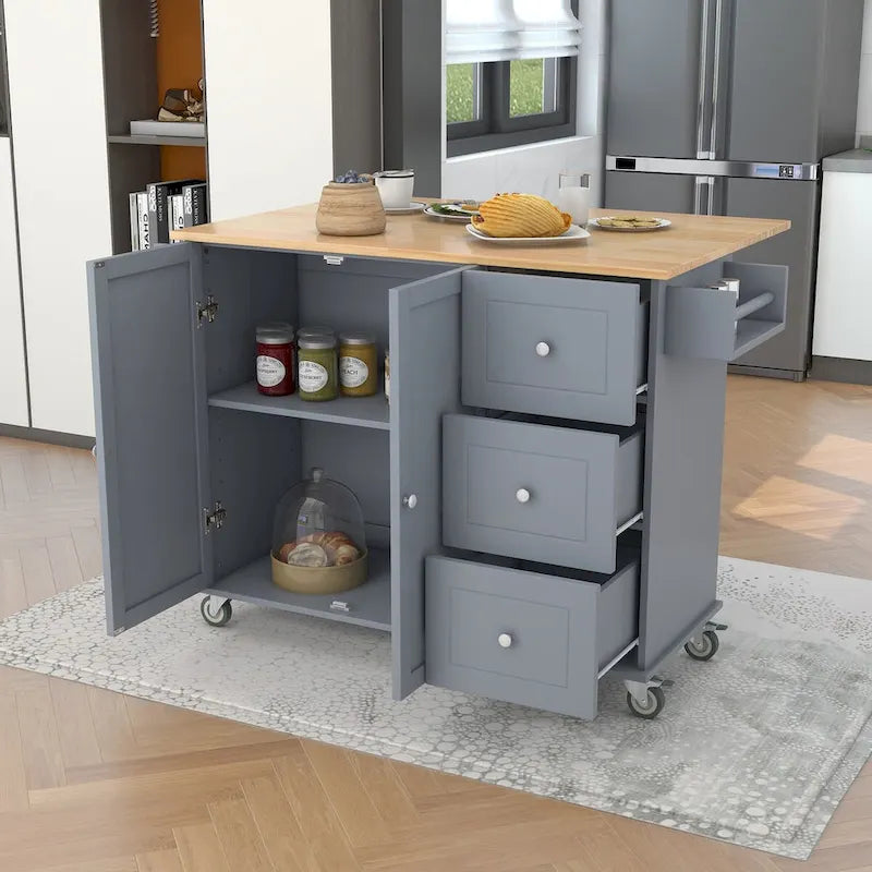 Dessertes de cuisine multifonctionnelles avec porte-épices et étagères réglables