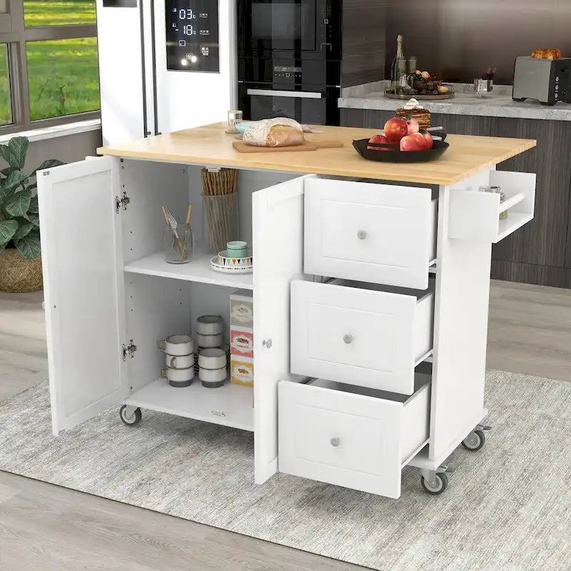 Dessertes de cuisine multifonctionnelles avec porte-épices et étagères réglables