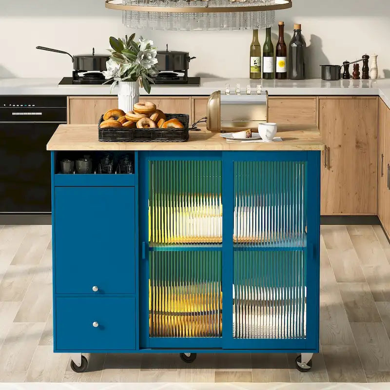 Ilot de cuisine avec abattant et lumière LED