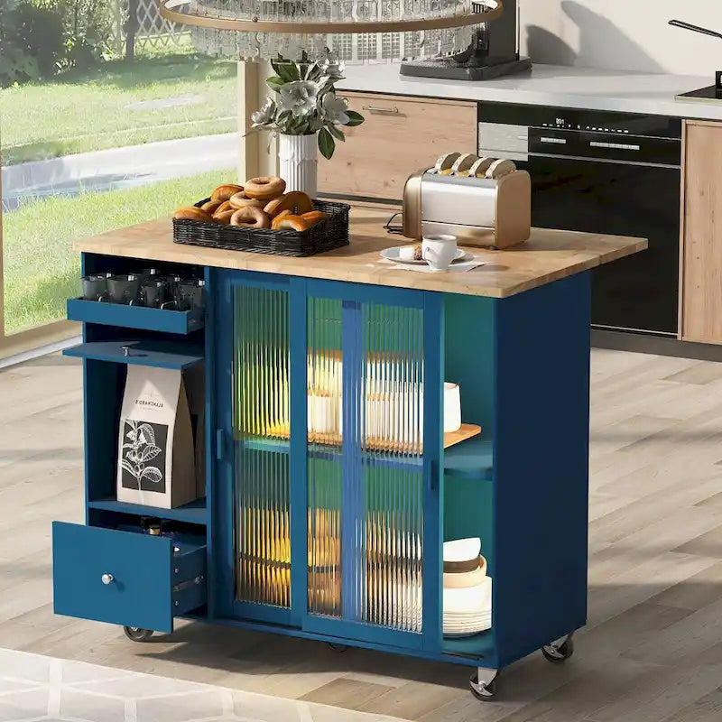 Ilot de cuisine avec abattant et lumière LED