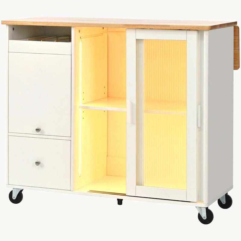 Ilot de cuisine avec abattant et lumière LED