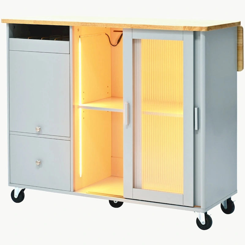 Ilot de cuisine avec abattant et lumière LED