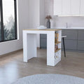 Îlot de cuisine Highlands avec base de rangement blanc et macadamia