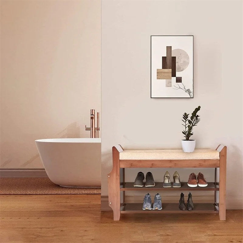 Banc à chaussures à 2 niveaux - 31,5P x 11,6L x 19,5H
