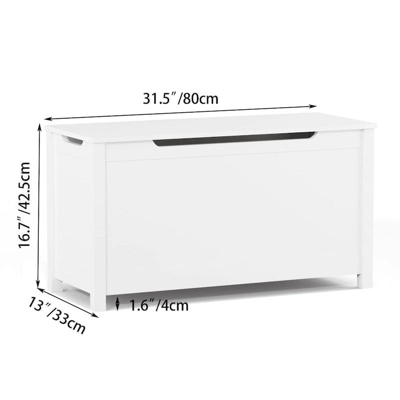Coffre de rangement en bois pour enfants avec couvercle à charnière de sécurité, pour les 3 ans et plus. Idéal pour le salon, la salle à manger, l'entrée.