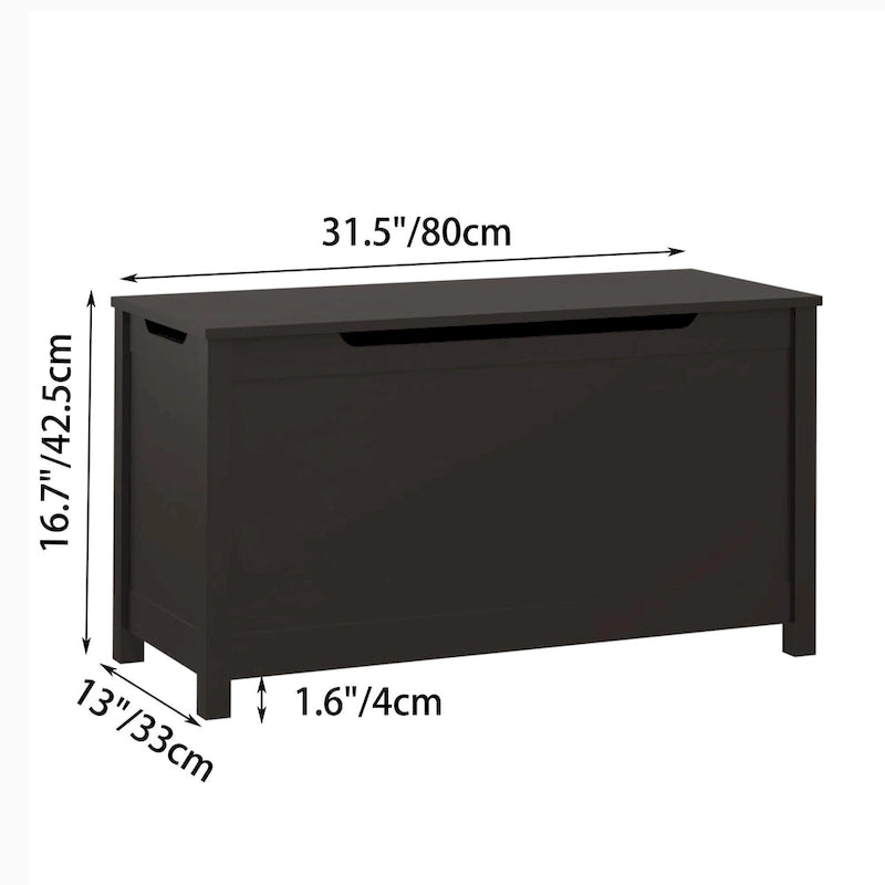 Coffre de rangement en bois pour enfants avec couvercle à charnière de sécurité, pour les 3 ans et plus. Idéal pour le salon, la salle à manger, l'entrée.
