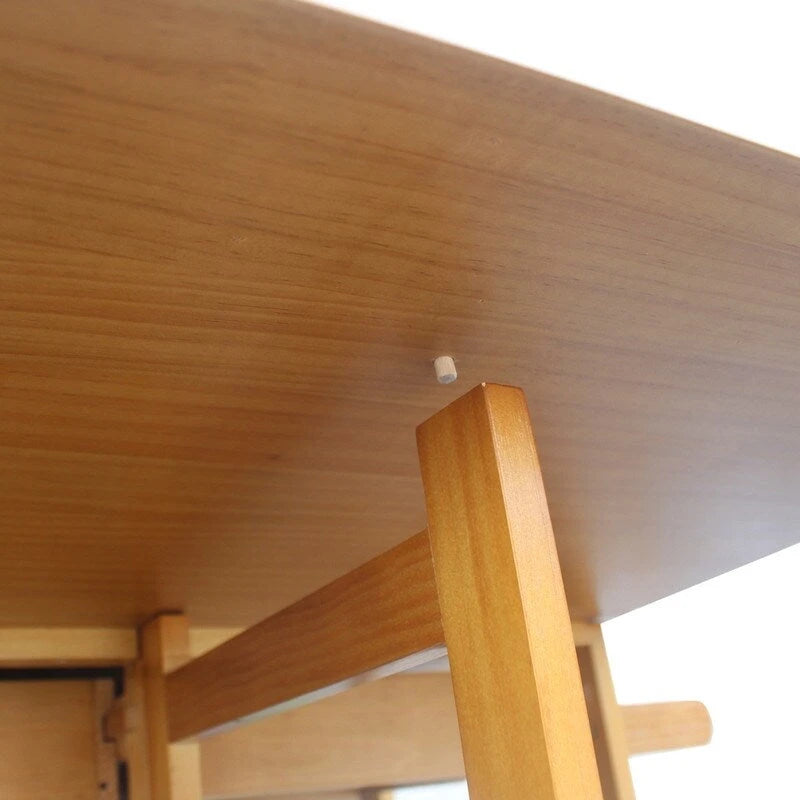 Chariot de cuisine et de salle à manger pliant carré en bois massif avec 2 tabourets gratuits marron