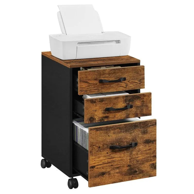 Meuble de classement mobile en bois à 3 tiroirs