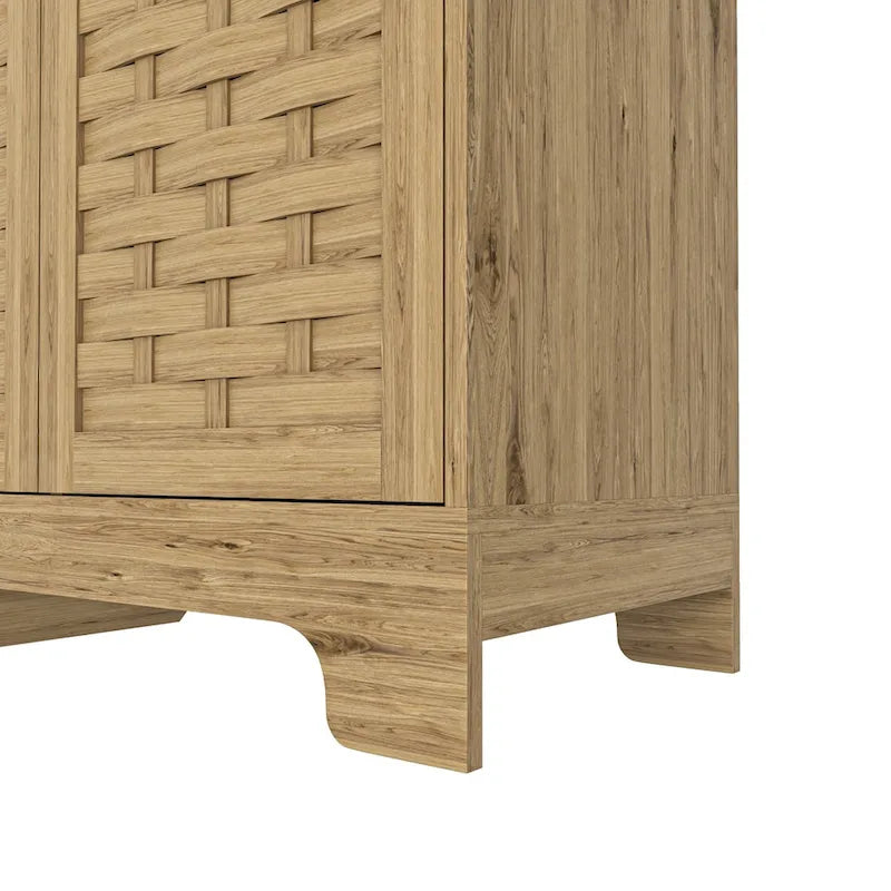 Meuble de rangement avec 3 portes, Buffet en bois avec étagère réglable, Armoire d'appoint avec kit anti-basculement