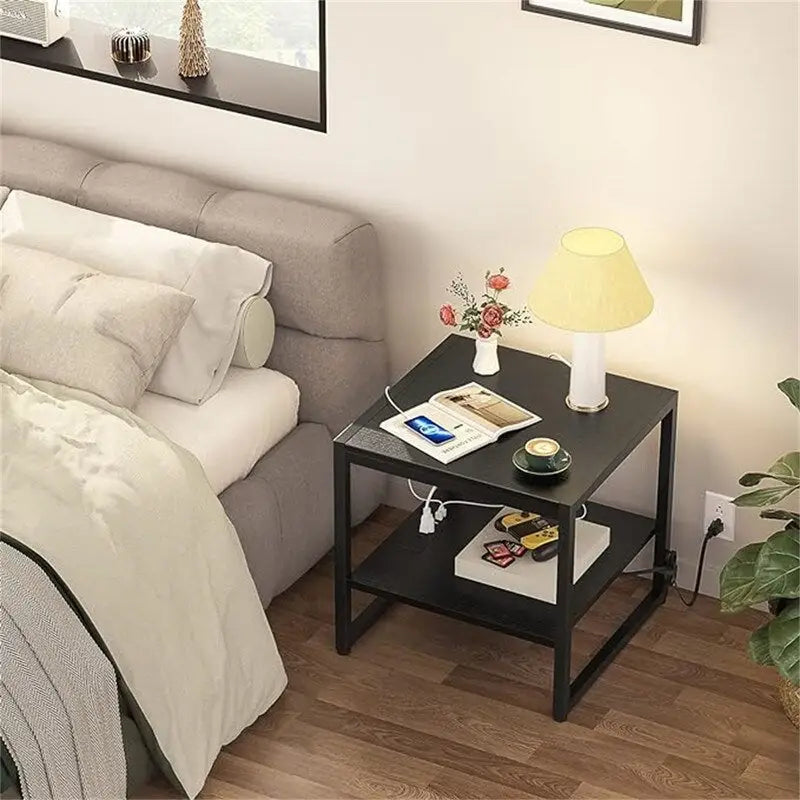 Table d'appoint avec station de recharge - 20P x 20L x 20,7H