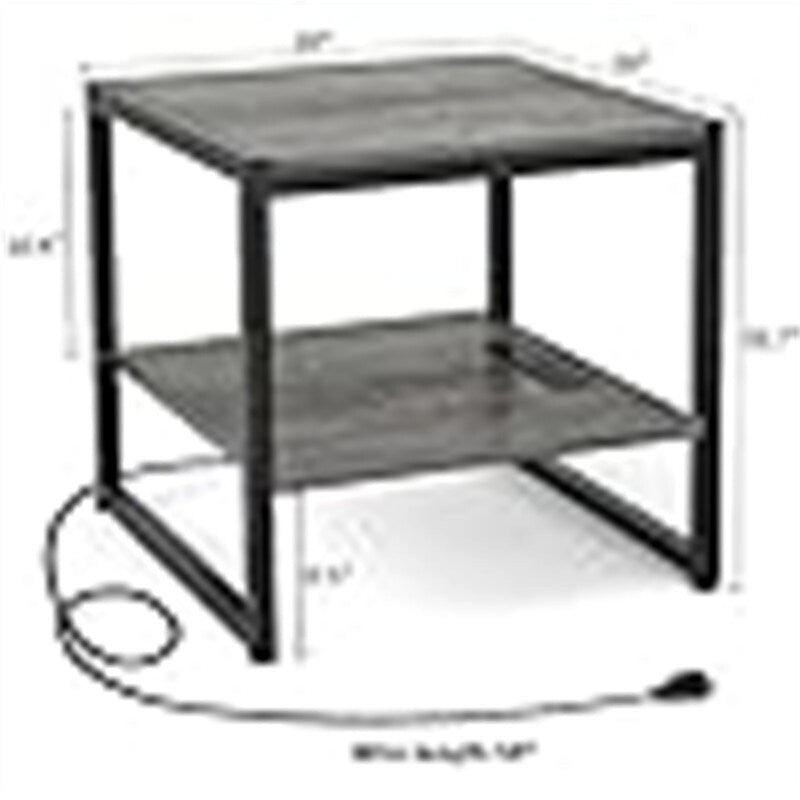 Table d'appoint avec station de recharge - 20P x 20L x 20,7H