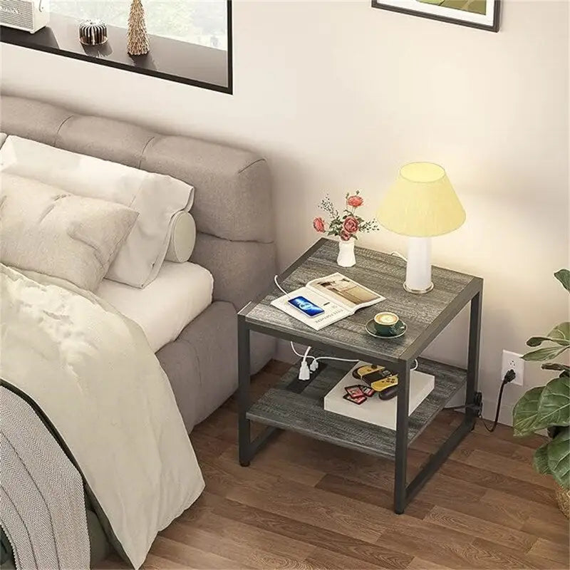 Table d'appoint avec station de recharge - 20P x 20L x 20,7H