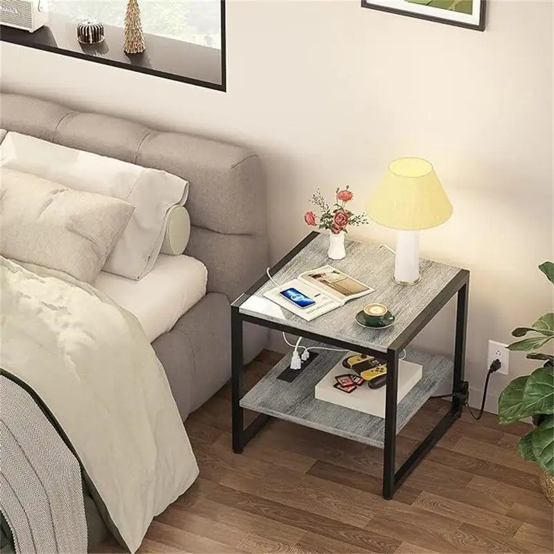 Table d'appoint avec station de recharge - 20P x 20L x 20,7H
