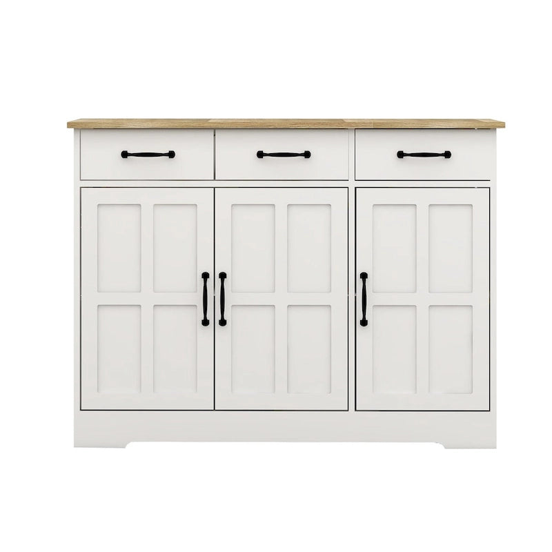 Meuble de Rangement Buffet de Ferme avec 3 Tiroirs et 3 Portes